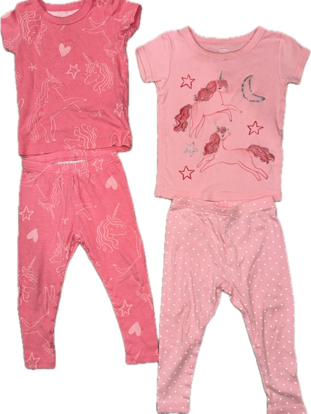 Carter’s Baby Girl Pink Unicorn Pajama Set 18M Cute Cozy Bundle